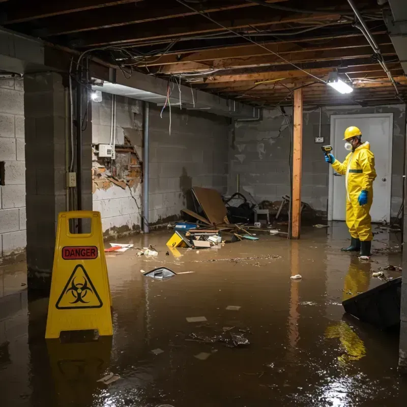 Flooded Basement Electrical Hazard in Levittown, PA Property